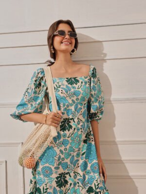 Printed Midi Dress